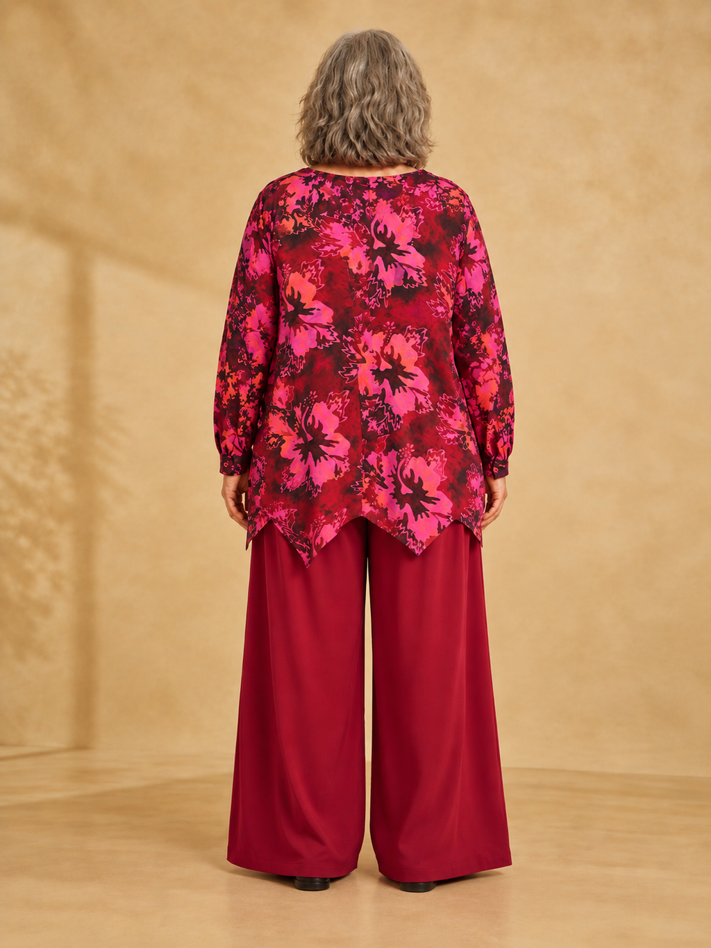 Normal Crazy - Top Wizard LS - Batik Donkerrood