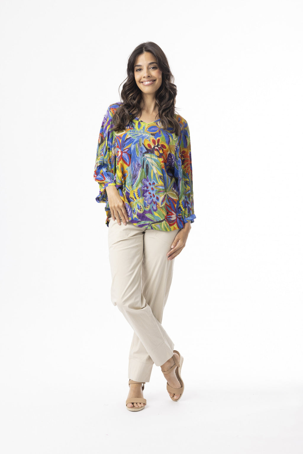 ORIENTIQUE - Zapallar Top V hals - Print