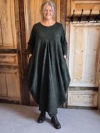 Normal Crazy - Corduroy dress Balon - Olive Green (grijs)