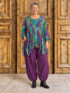 Normal Crazy - Blouse Peru lange mouw - PaarsGroen