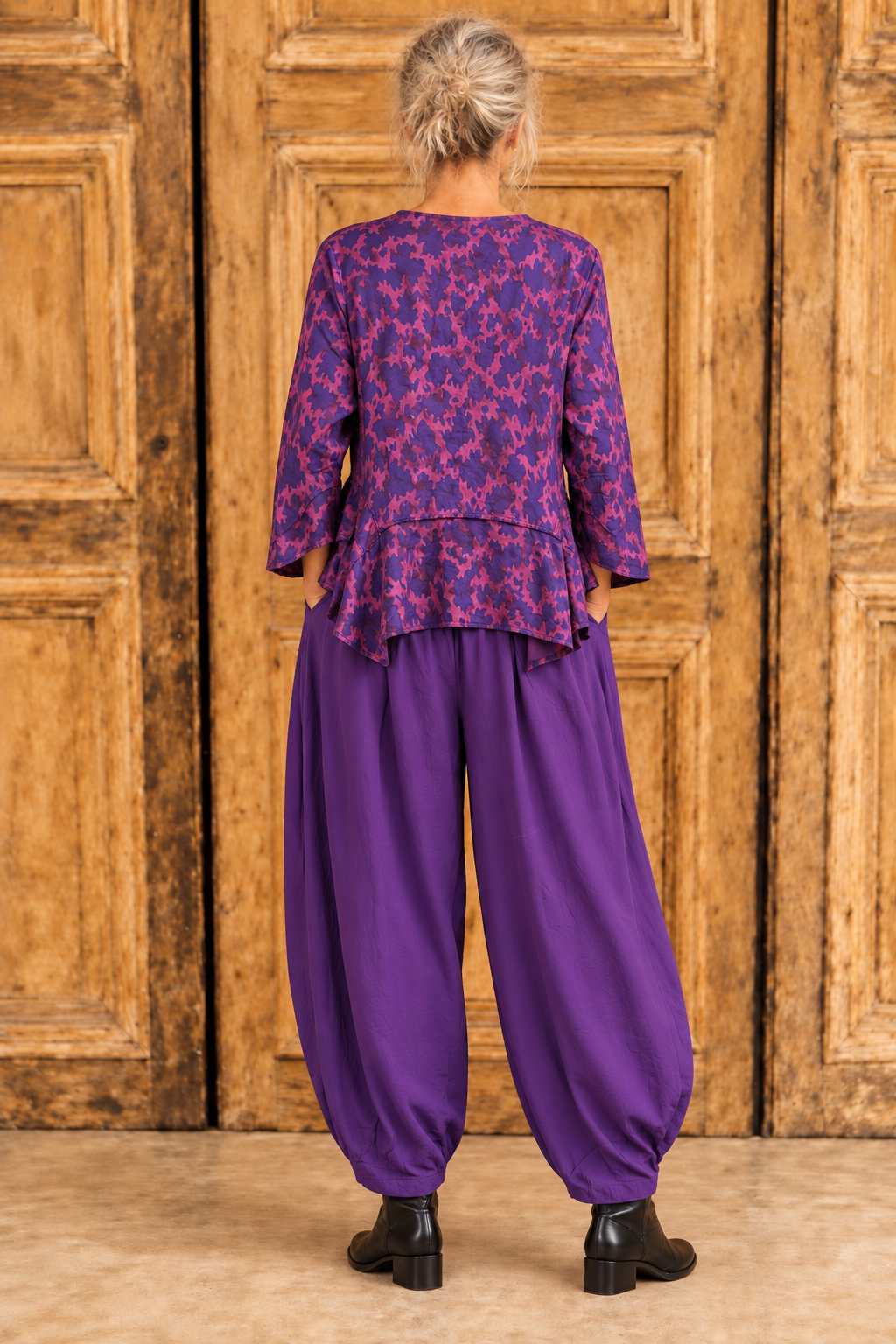 Normal Crazy - blouse palm 5 button - Paars 2