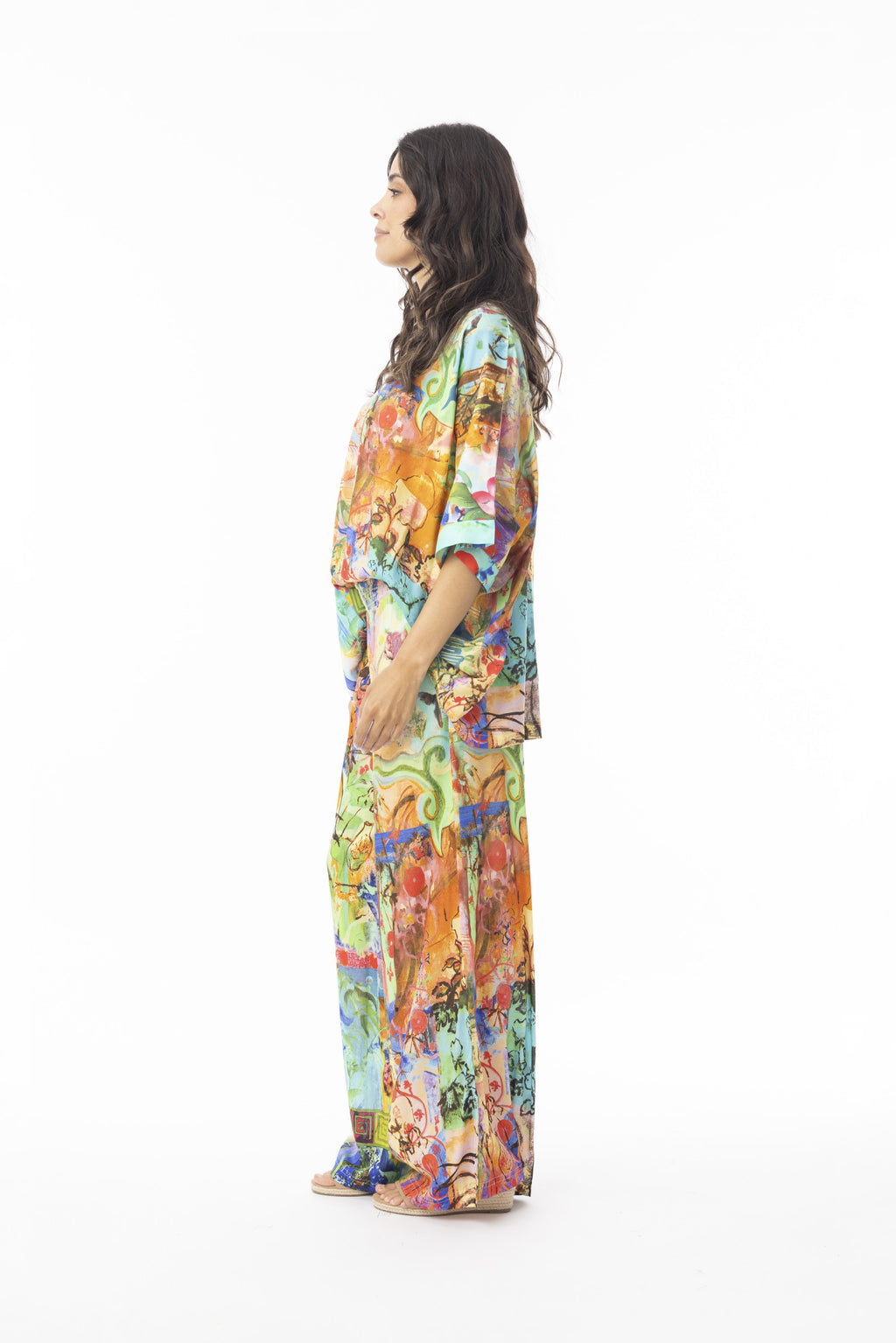 ORIENTIQUE - Digital Broek - Print Bloem Oriental#