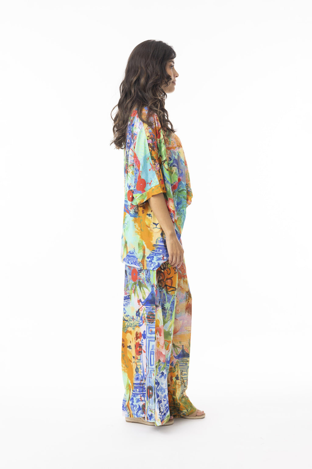 ORIENTIQUE - Digital Broek - Print Bloem Oriental#