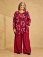 Normal Crazy - Top Wizard LS - Batik Donkerrood