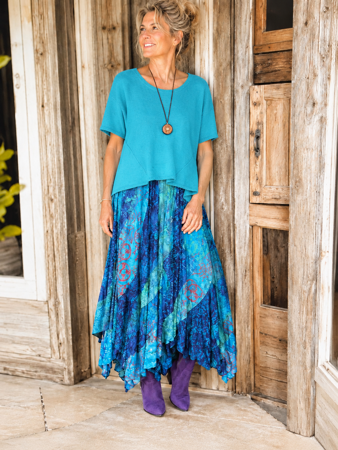 Normal Crazy - Lange Rok Kai - patchwork mixed Turquoise