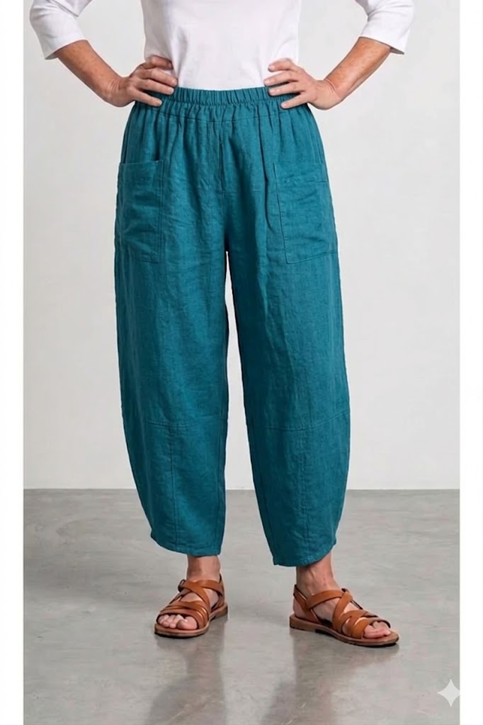 BB Style - 100% Pure linen broek - Petrol