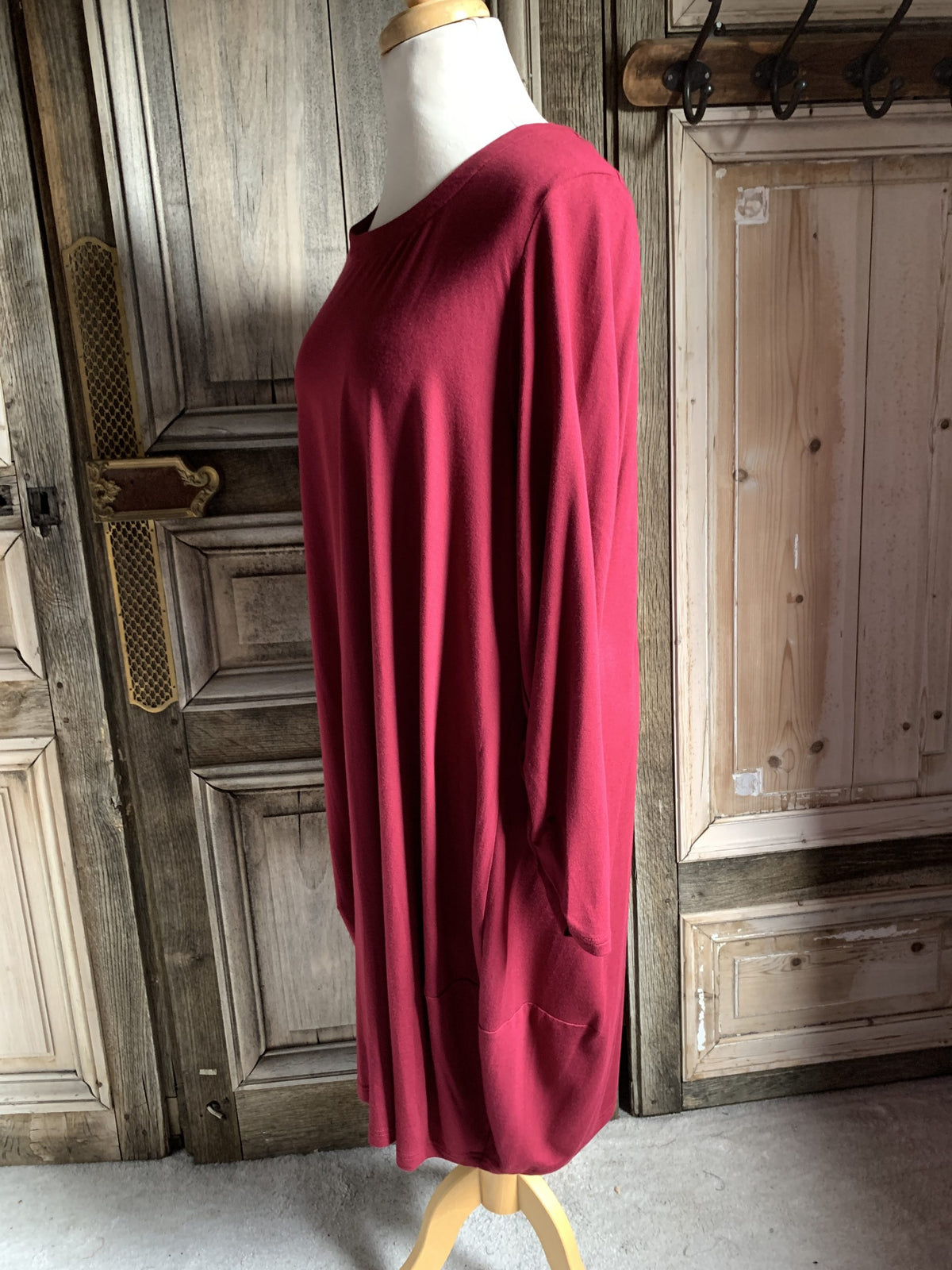 Sinne - Jurk Basic - Donkerrood Rood