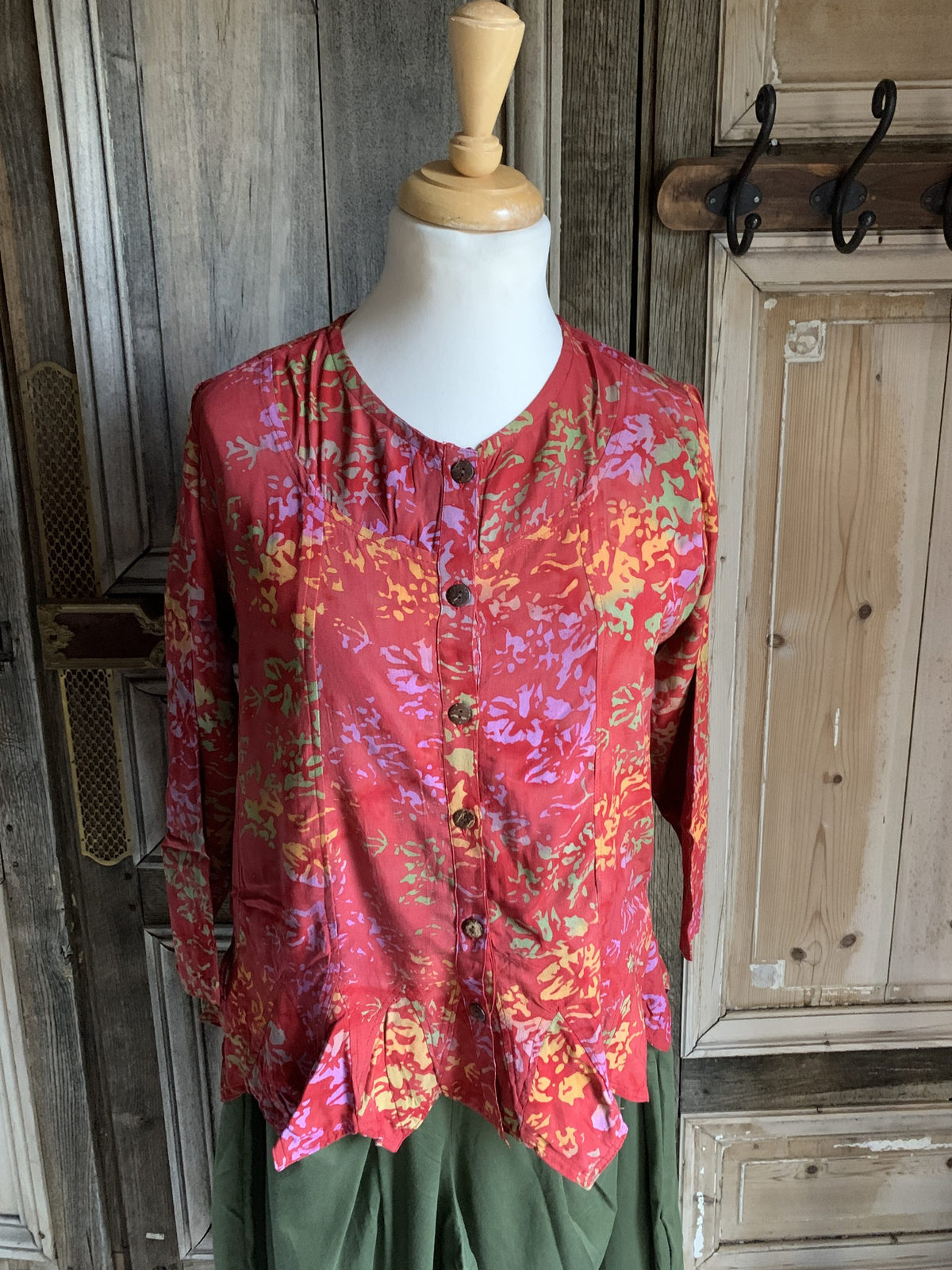 Normal Crazy - Blouse India lange mouw - Rood