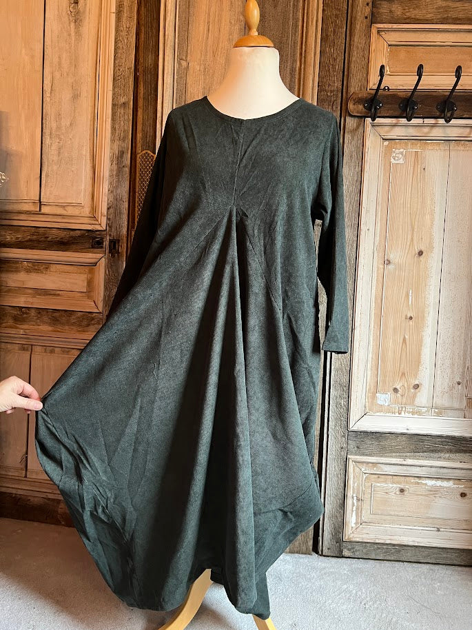 Normal Crazy - Corduroy dress Balon - Olive Green (grijs)