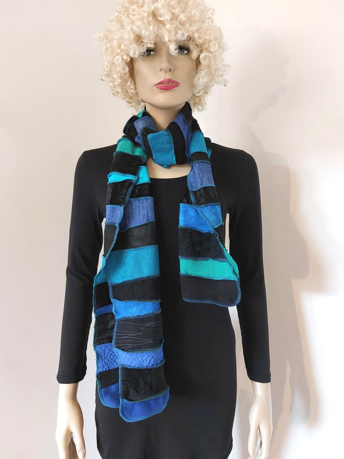 Liz & Joe - Sjaal S 425 M6 - Blauw-groen-zwart