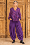 Normal Crazy - blouse palm 5 button - Paars 2