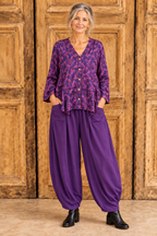 Normal Crazy - blouse palm 5 button - Paars 2