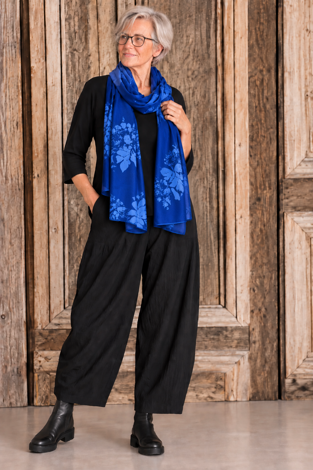 Angel Circle - Sjaal KV9085T - Batik blauw