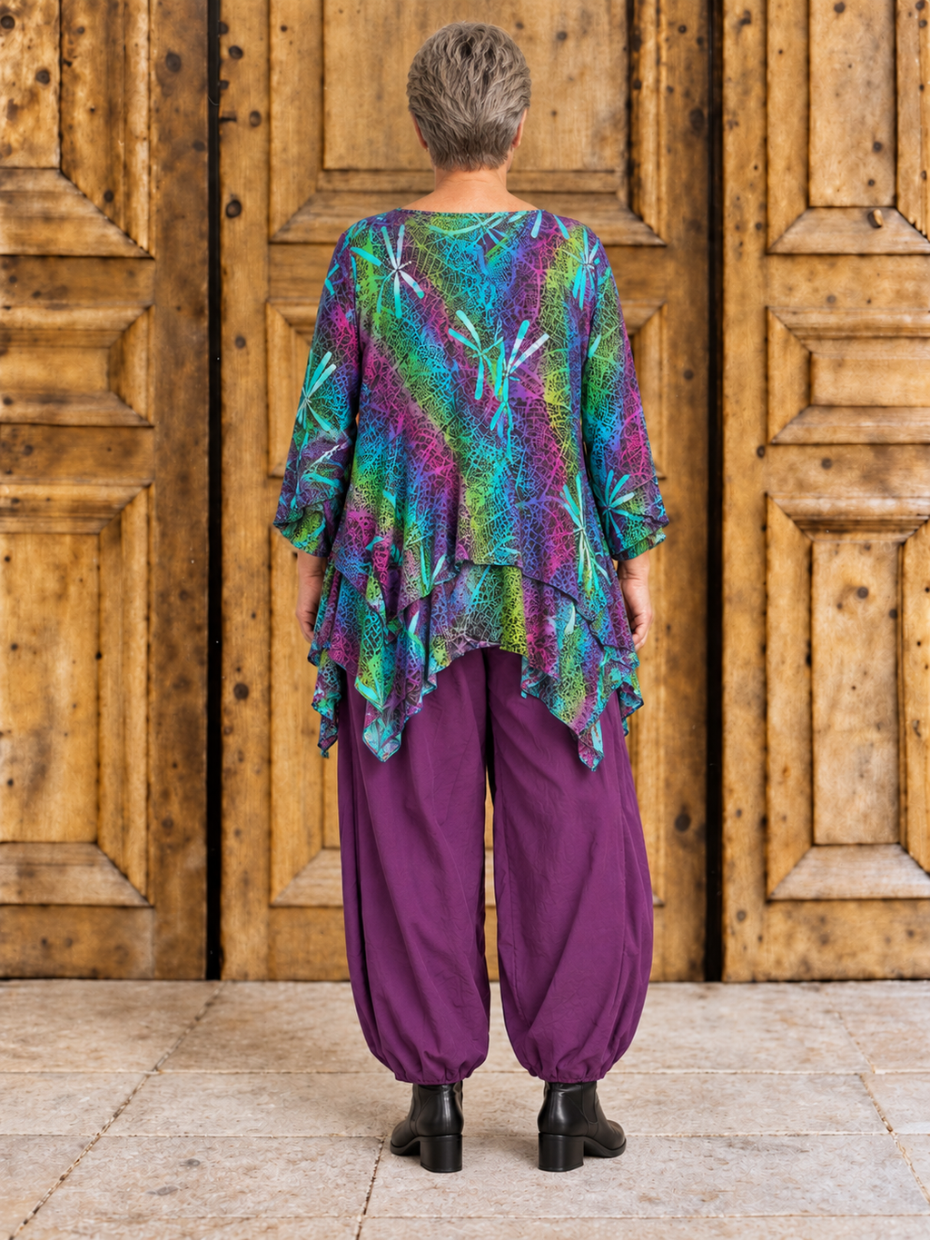 Normal Crazy - Blouse Peru lange mouw - PaarsGroen