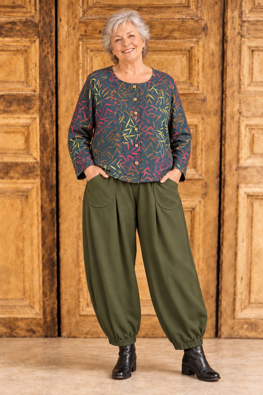 Normal Crazy - Blouse Botton lange mouw - Petrol divers