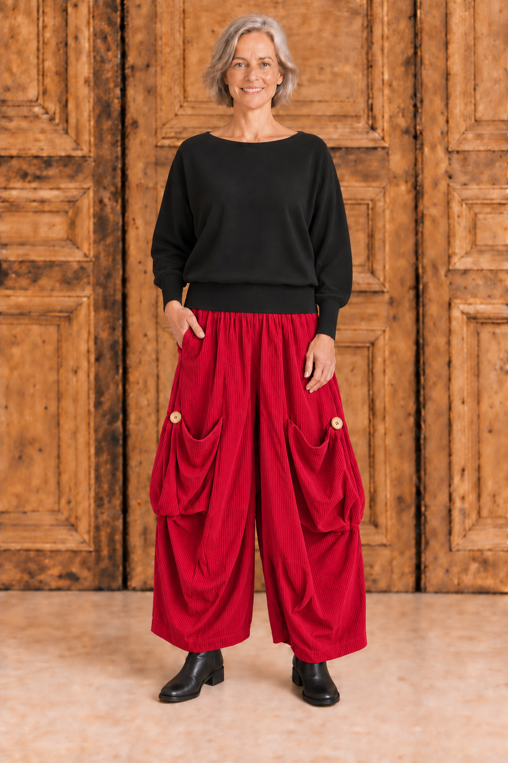 Normal Crazy - Pant Pocket Babyrib - Red