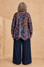 Normal Crazy - Top Wizard Ls - Batik Donkerblauw
