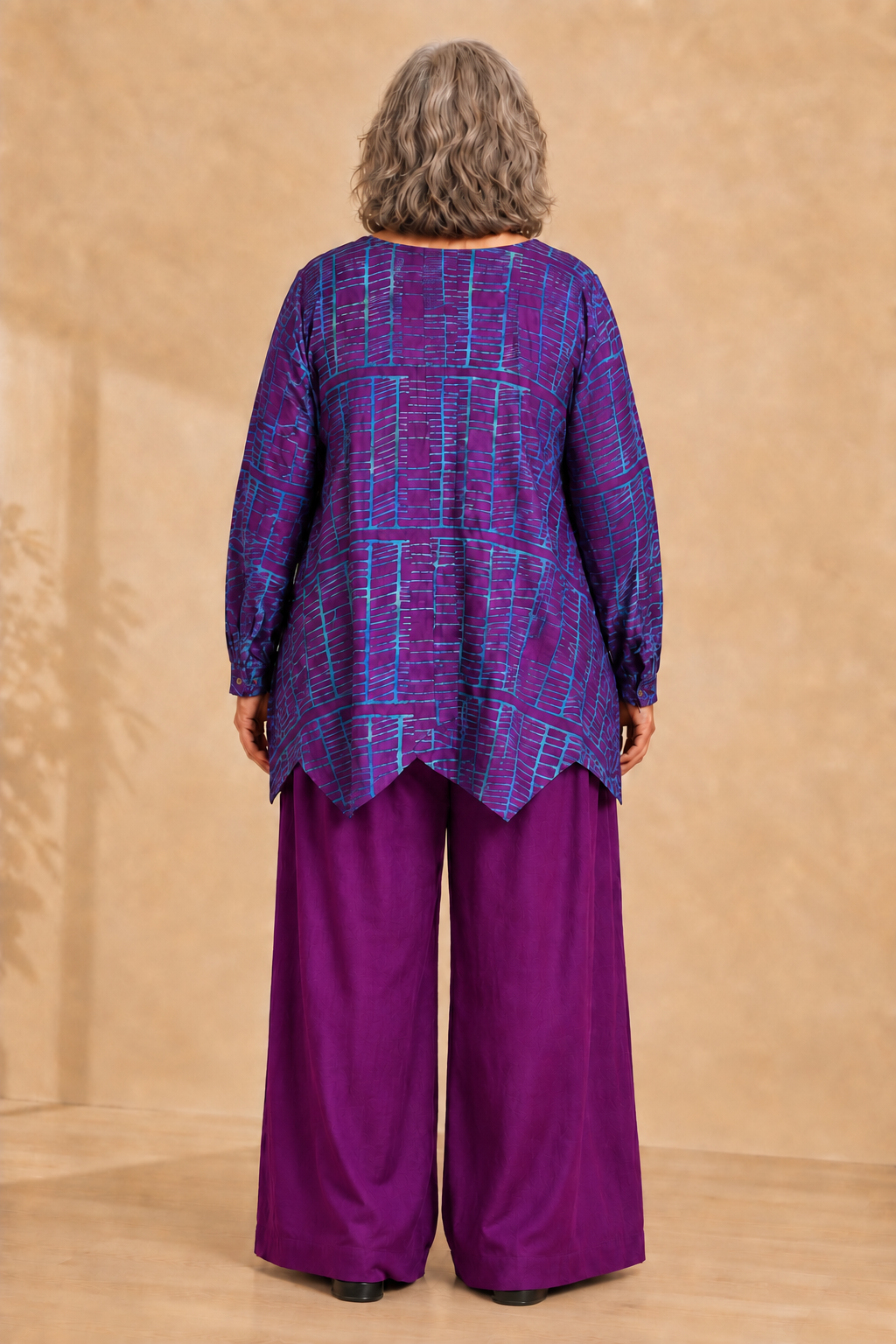 Normal Crazy - Top Wizard LS- Batik Donkerpaars